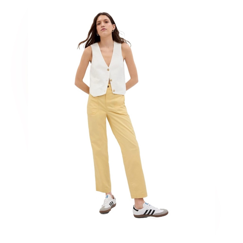 GAP Womens High Rise Girlfriend Utility Khaki Havana Yellow size 10